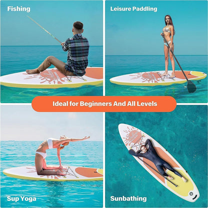 Inflatable Stand Up Paddle Board "Simple Deluxe Premium SUP for All Skill Levels, Pink Paddle Boards for Adults & Youth, Blow Up Stand-Up Paddleboards with Accessories & Backpack, Surf Control