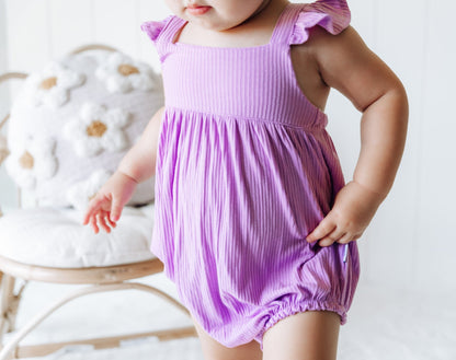 PURPLE RIB DREAM BUBBLE ROMPER