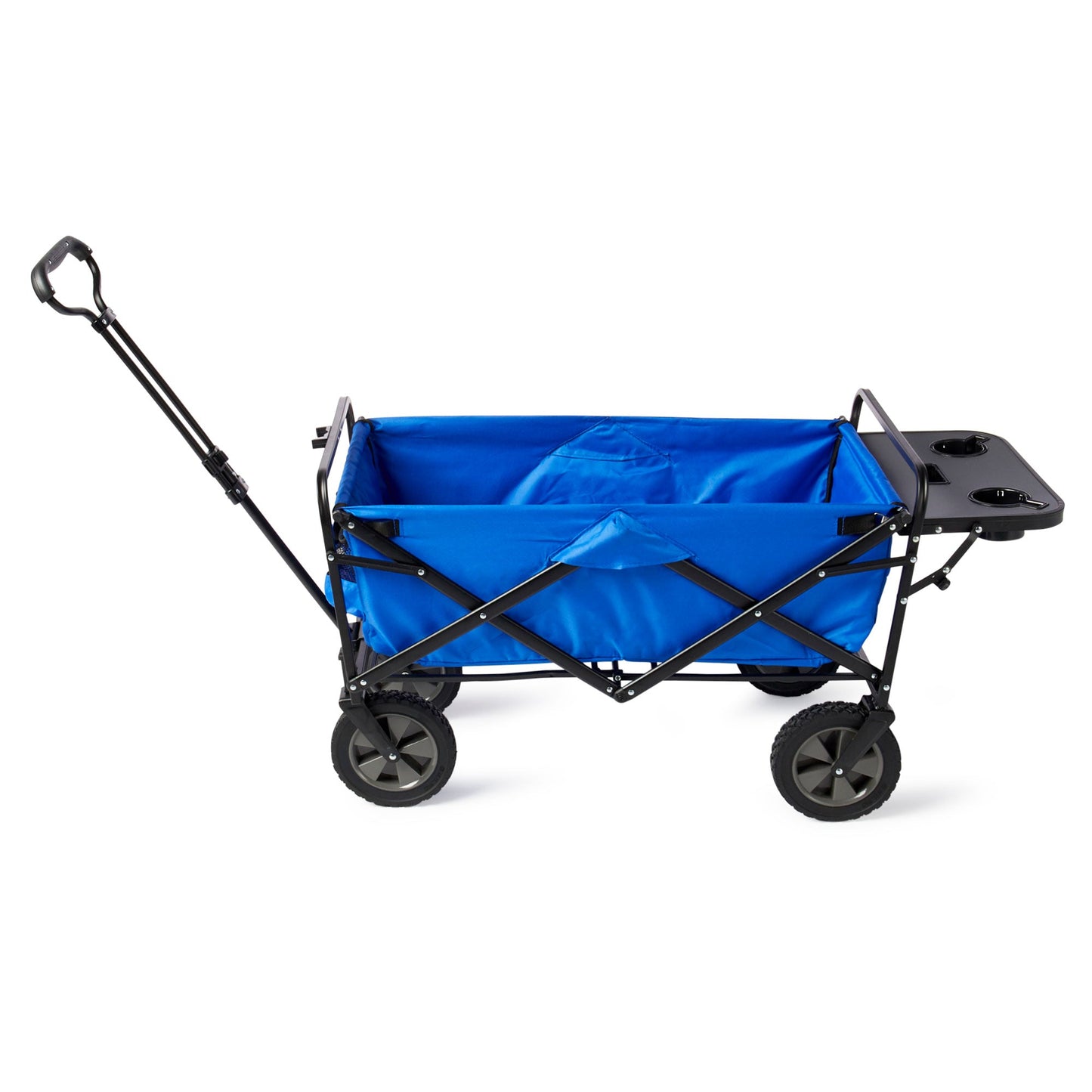 Mac Sports Collapsible Folding Outdoor Garden Utility Wagon Cart w/ Table, Blue