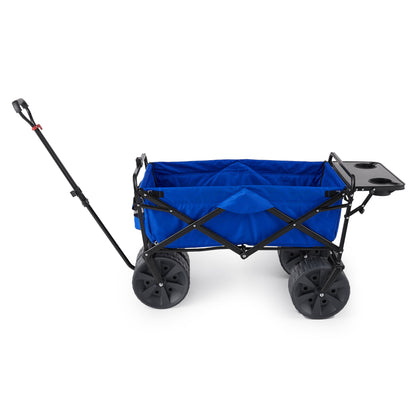 Mac Sports Collapsible All Terrain Beach Utility Wagon Cart with Table, Blue