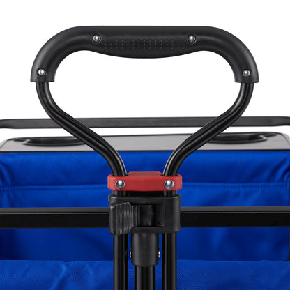 Mac Sports Collapsible All Terrain Beach Utility Wagon Cart with Table, Blue