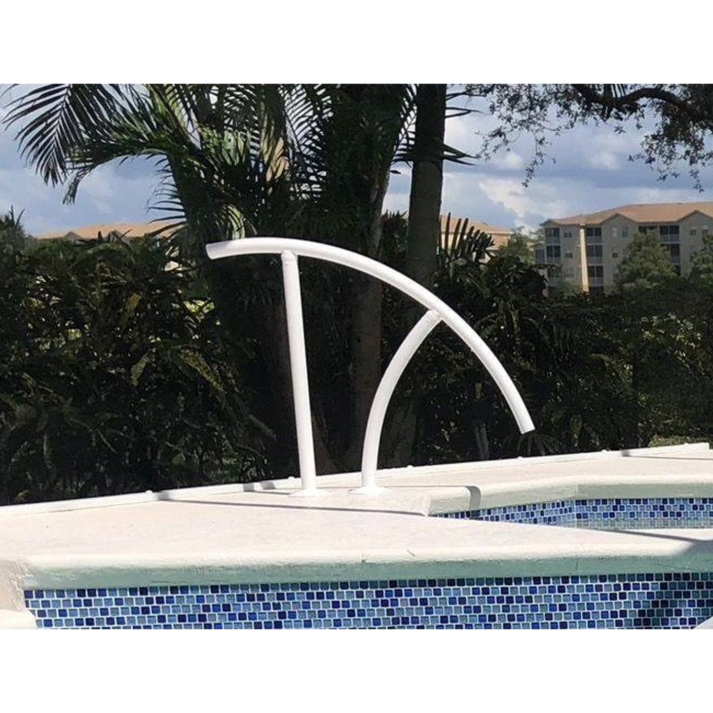 Saftron Triton 30"x35.75" High Impact Marine Grade Aluminum Pool Handrail, White