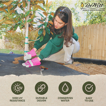 DeWitt Weed Barrier Pro 3 Ounce Landscape Fabric in Black, 4' x 100' (2 Pack)