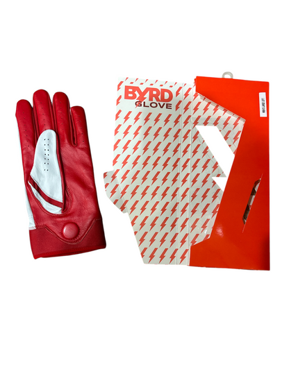 THE BYRD GOLF GLOVE - WHITE / RED