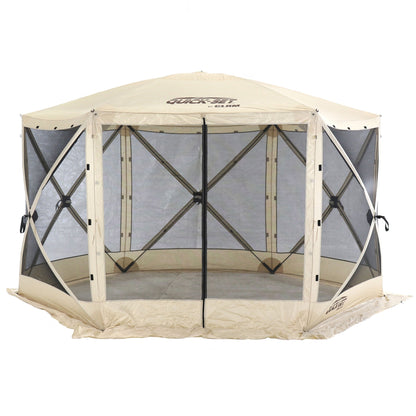 CLAM Quick-Set Escape 11.5 x 11.5 Foot Portable Outdoor Camping Shelter, Tan