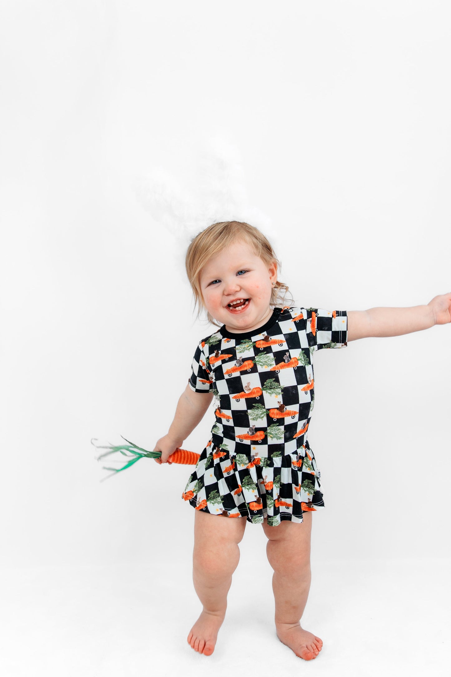 RACING CARROT CHECKERS DREAM BODYSUIT DRESS