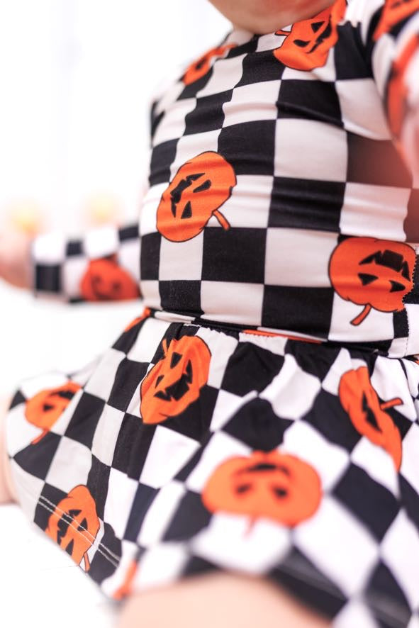 PUMPKIN CHECKMATE DREAM BODYSUIT DRESS