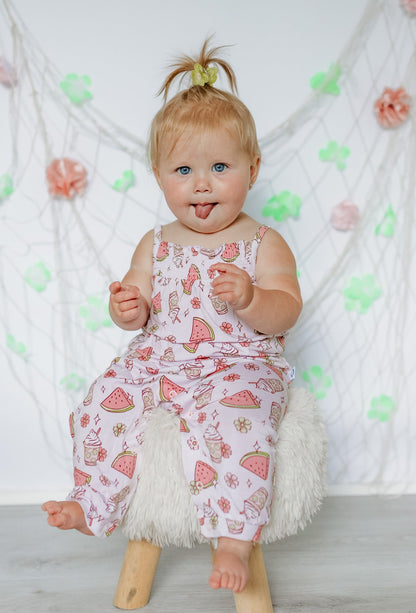 SWEET SUMMERTIME DREAM SMOCKED JUMPSUIT