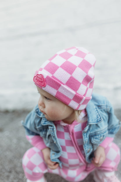 BUBBLEGUM CHECKERS DREAM BEANIE