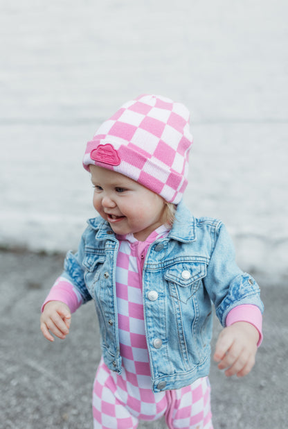 BUBBLEGUM CHECKERS DREAM BEANIE