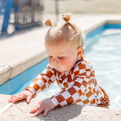 COPPER CHECKERS DREAM SWIM SUIT