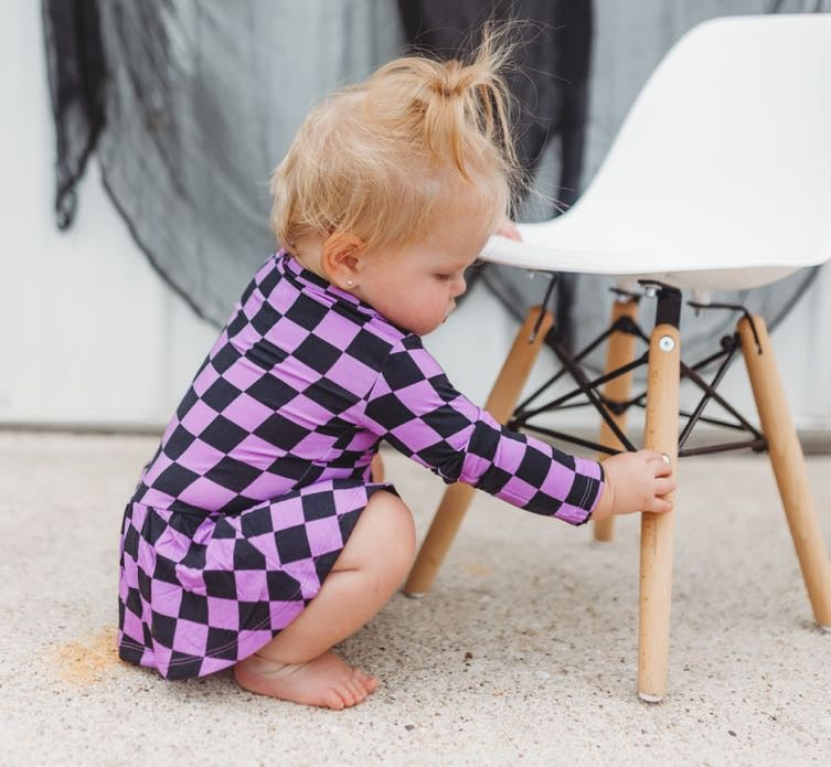 SPOOKY CHECKERS DREAM BODYSUIT DRESS