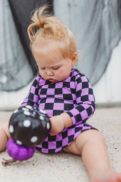 SPOOKY CHECKERS DREAM BODYSUIT DRESS