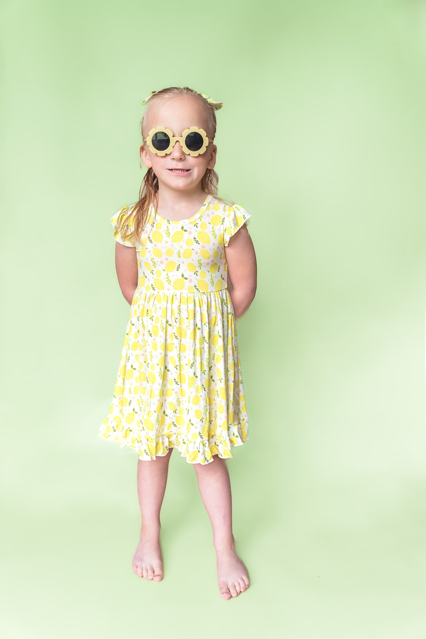 LEMON BLOSSOMS DREAM RUFFLE DRESS