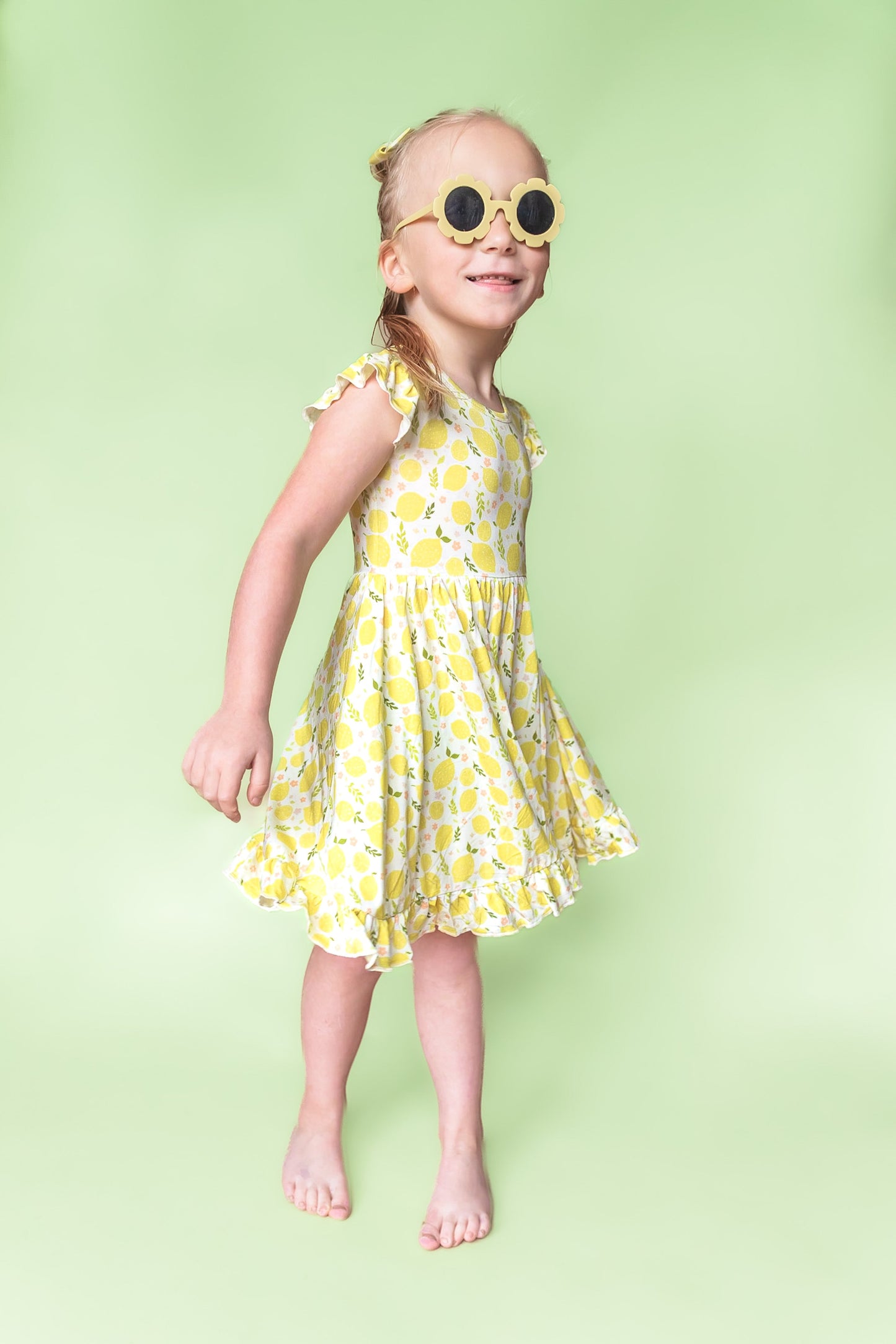 LEMON BLOSSOMS DREAM RUFFLE DRESS