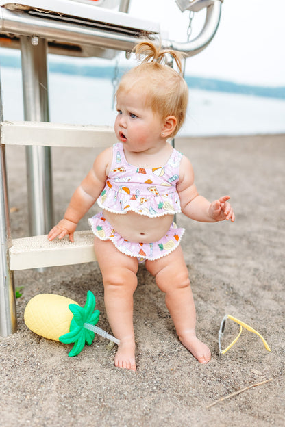 POOLSIDE PARTY DREAM RUFFLE TWO PIECE SWIM SUIT