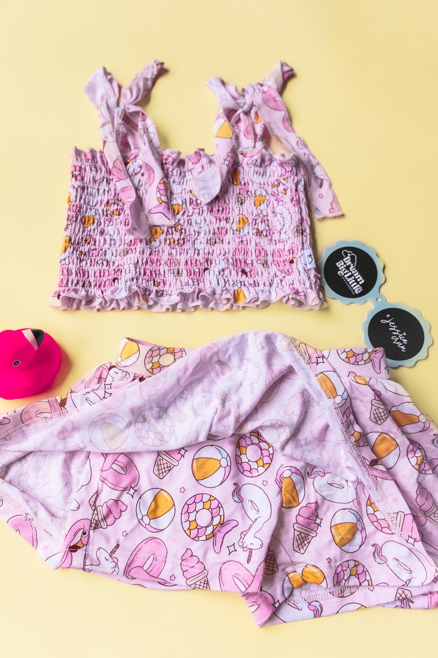 EXCLUSIVE GIRLS JUST WANNA HAVE SUN DREAM SMOCKED SKORT SET