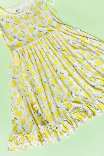 LEMON BLOSSOMS DREAM RUFFLE DRESS