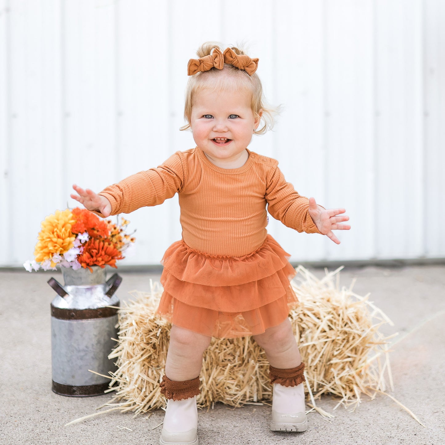 PUMPKIN RIB DREAM TUTU BODYSUIT DRESS