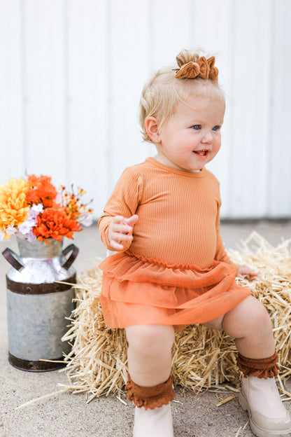 PUMPKIN RIB DREAM TUTU BODYSUIT DRESS