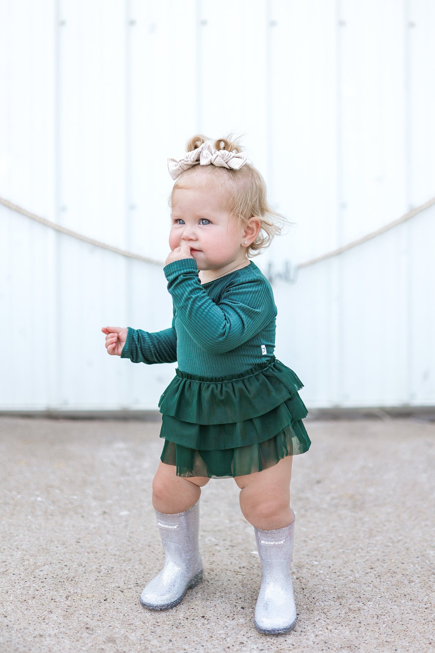 EVERGREEN RIB DREAM TUTU BODYSUIT DRESS