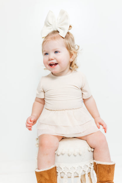 OAT RIB DREAM TUTU BODYSUIT DRESS