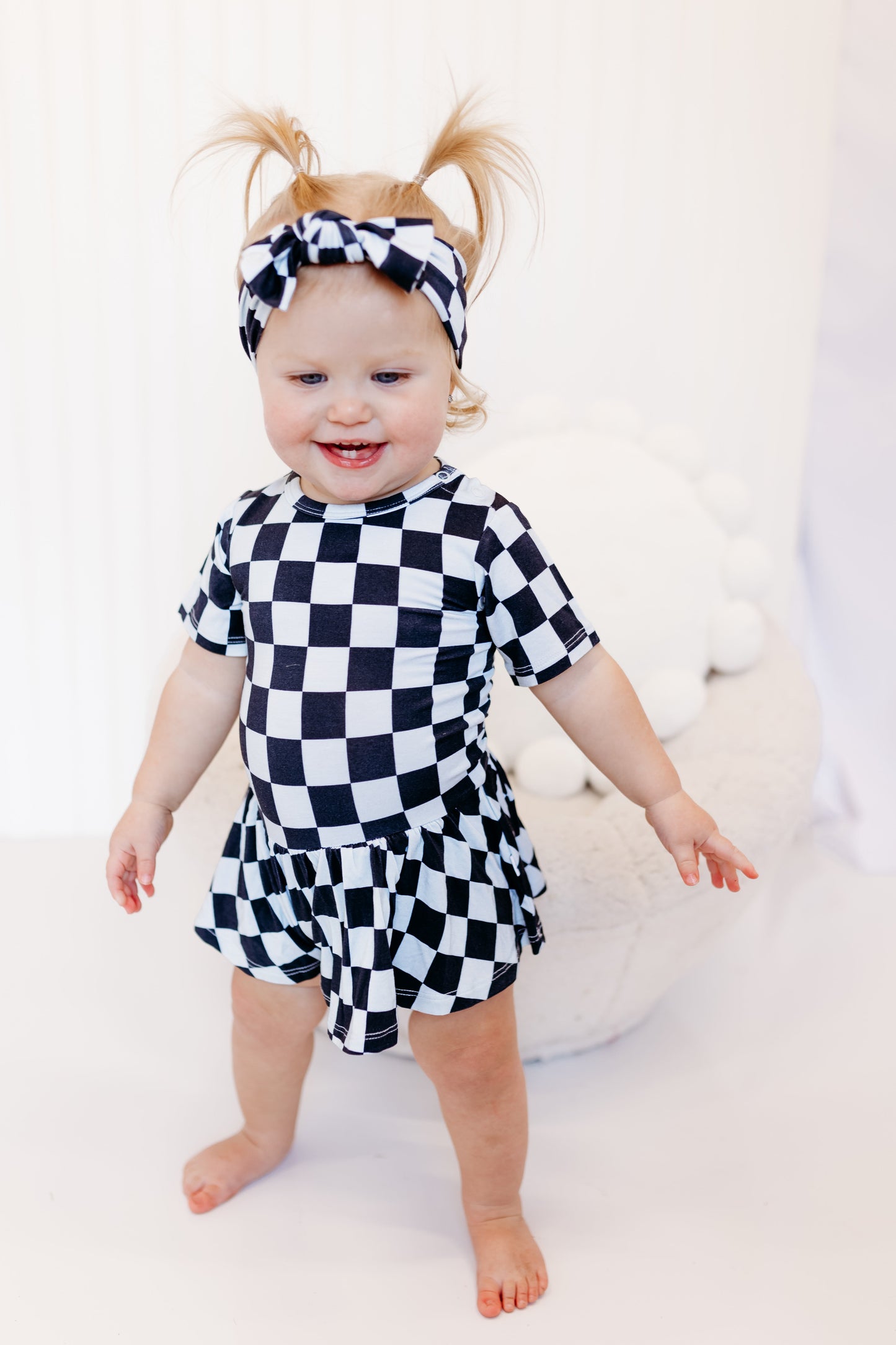 MIDNIGHT CHECKERS DREAM BODYSUIT DRESS