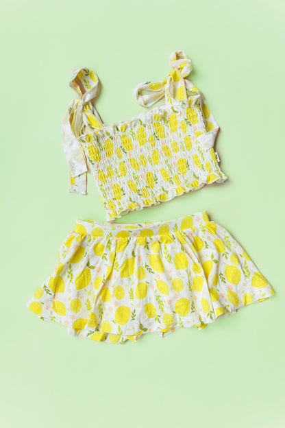 LEMON BLOSSOMS DREAM SMOCKED SKORT SET