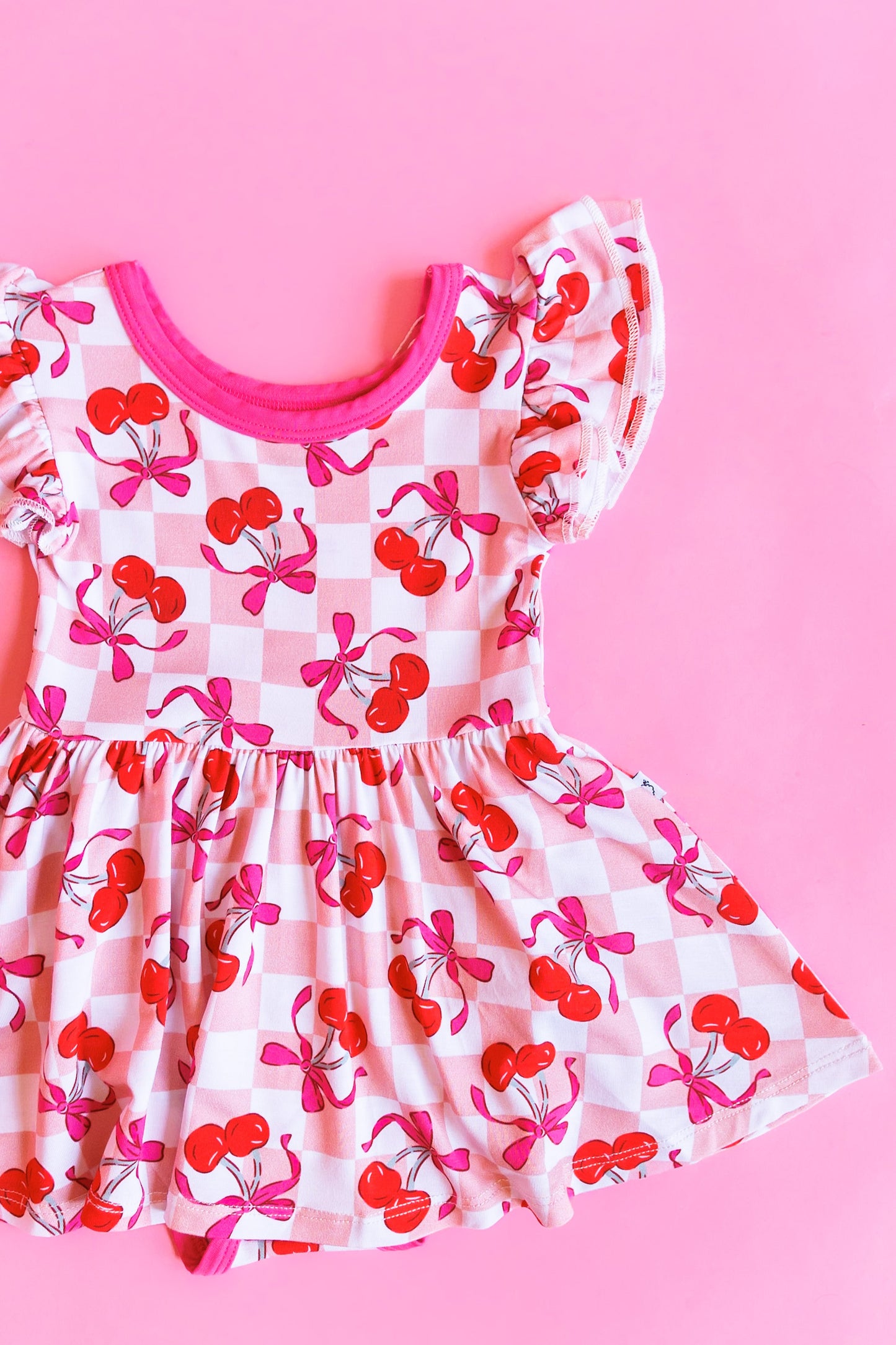 CHERRY SWEET CHECKERS DREAM BODYSUIT DRESS