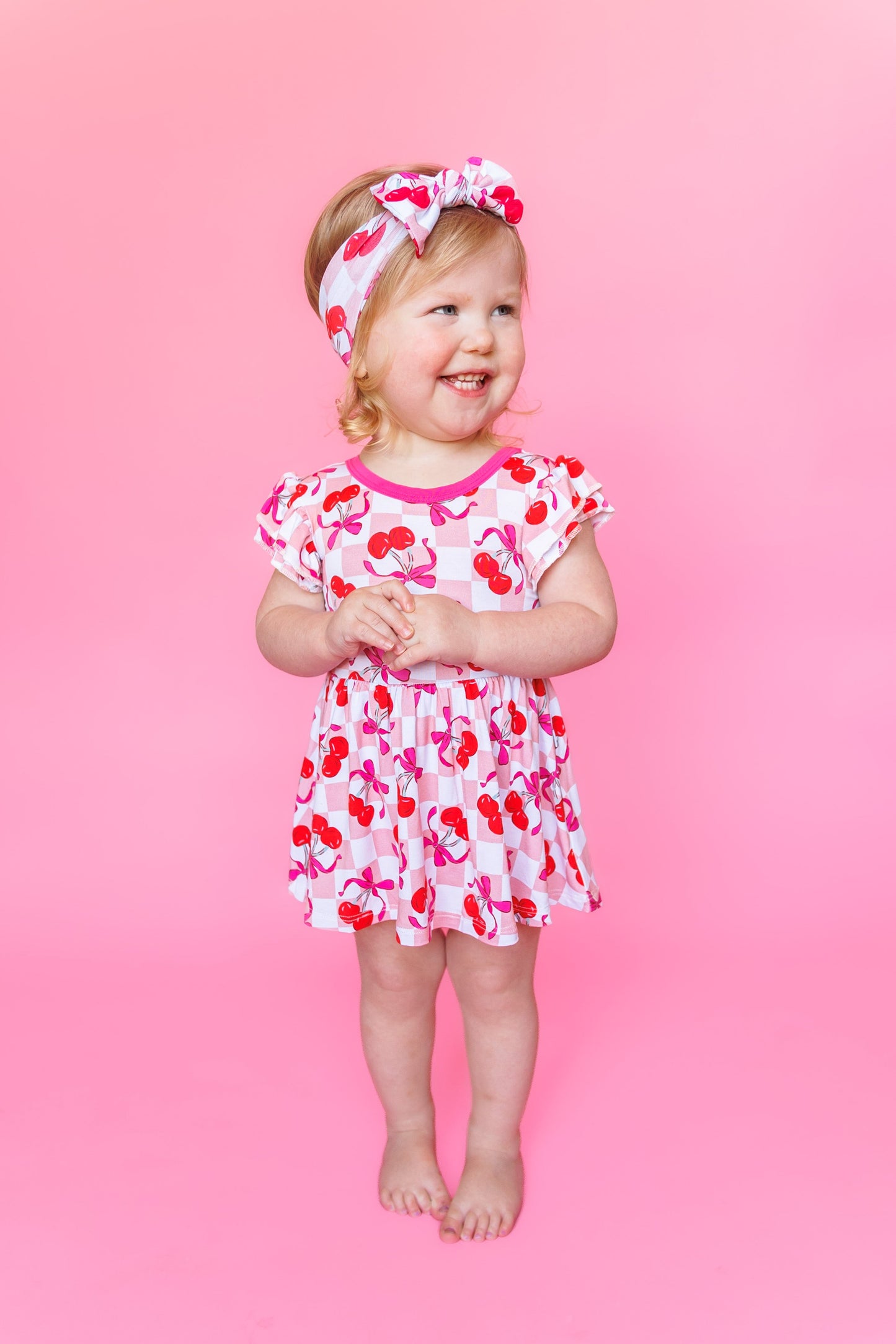 CHERRY SWEET CHECKERS DREAM BODYSUIT DRESS