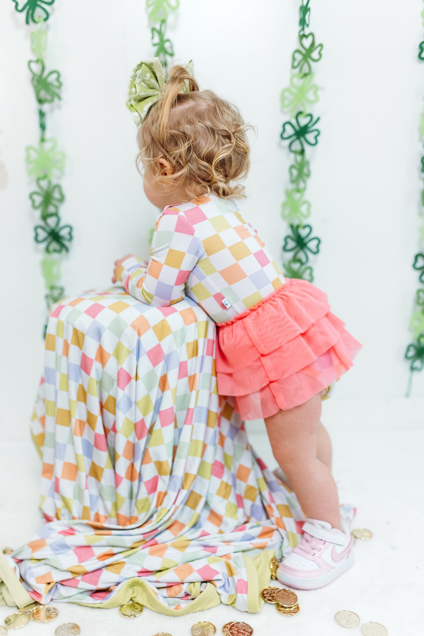 LUCKY CHARM CHECKS DREAM TUTU BODYSUIT DRESS