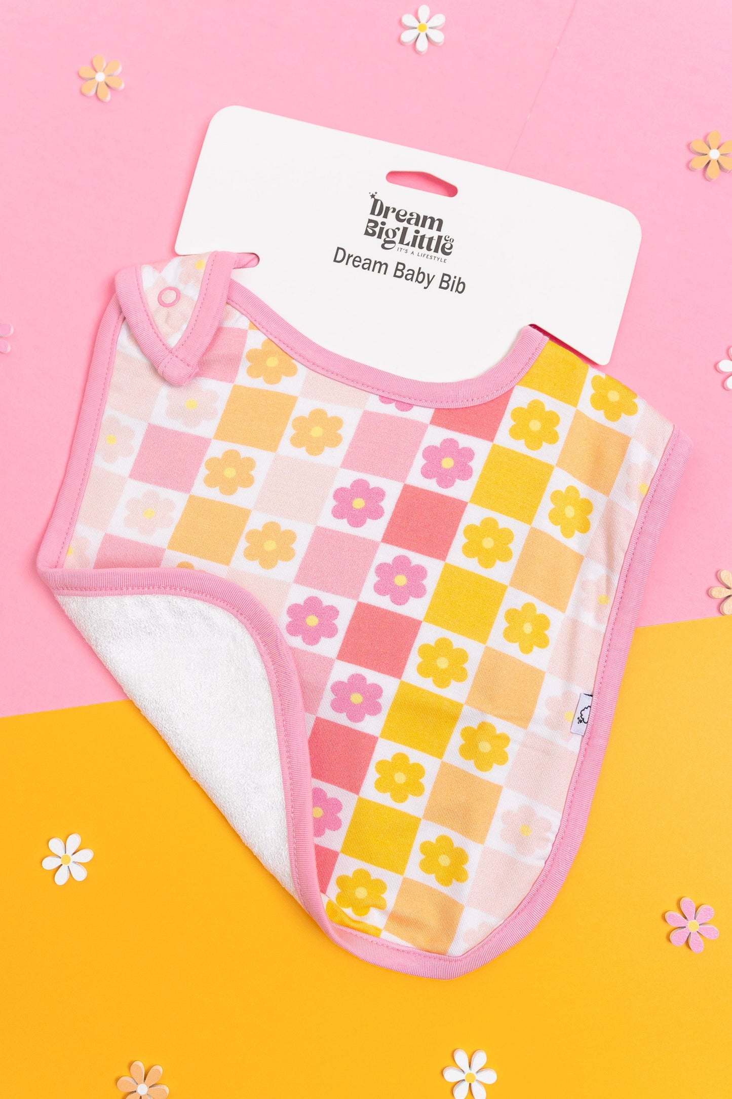 SUMMER SUNSET CHECKERS DREAM BABY BIB