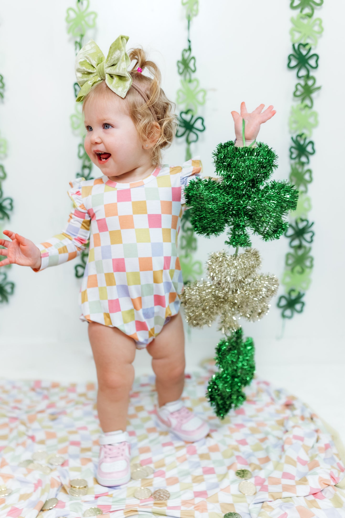 LUCKY CHARM CHECKS DREAM BUBBLE ROMPER