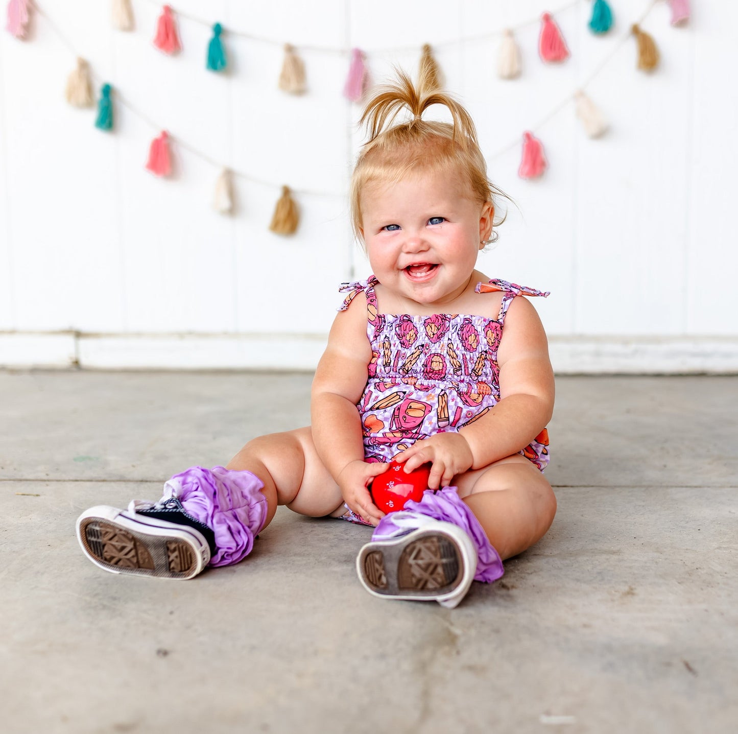 RULE THE SCHOOL SMOCKED BUBBLE ROMPER