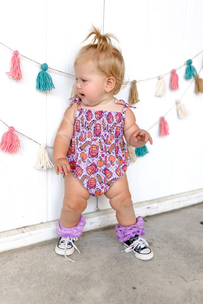 RULE THE SCHOOL SMOCKED BUBBLE ROMPER