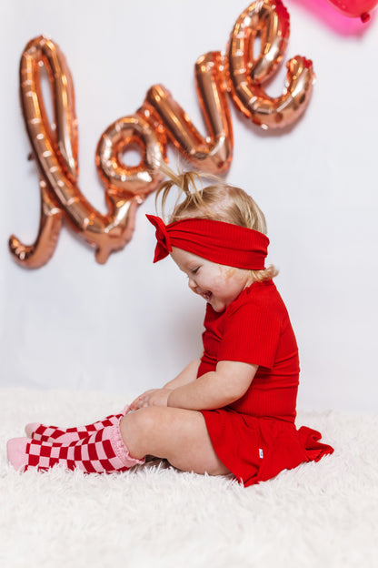 RED RIB DREAM BODYSUIT DRESS