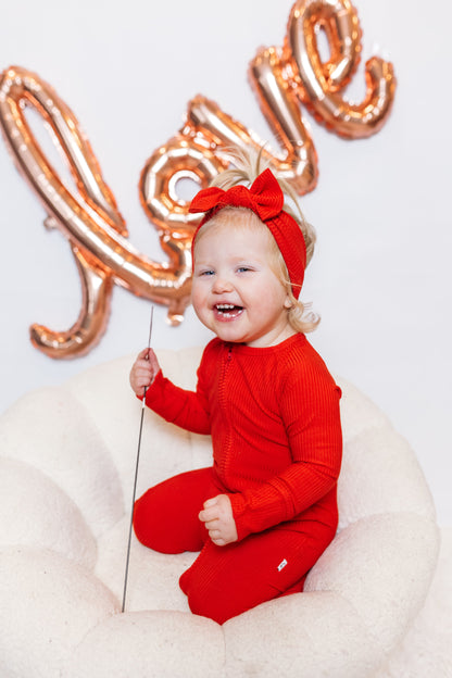 RED RIB DREAM ROMPER