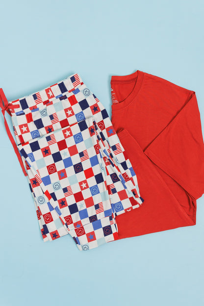 HOME OF THE FREE CHECKERS MEN'S DREAM JOGGER SET