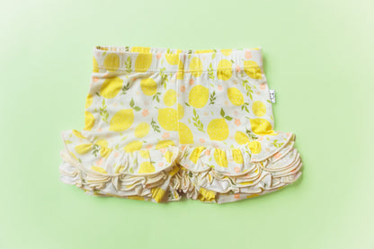 LEMON BLOSSOMS DREAM RUFFLE SHORTS