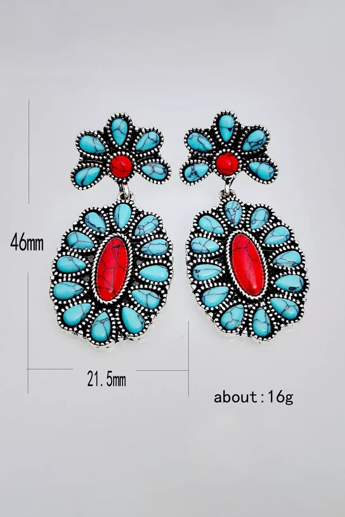 Turquoise Oval Drop Earrings