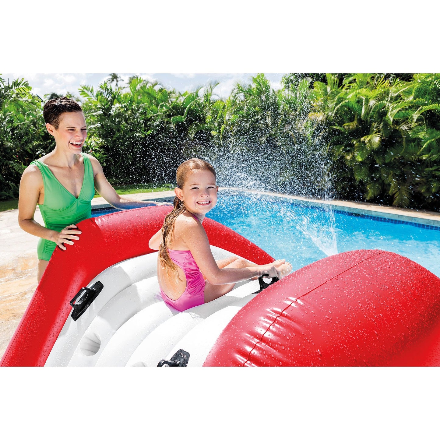 Intex Kool Splash Inflatable Pool Water Slide with Play Center, 1 Blue/1 Red