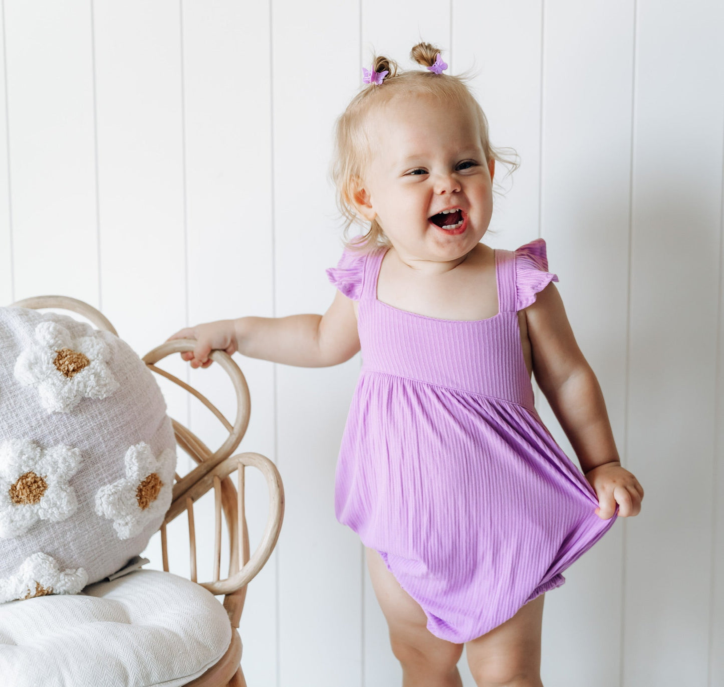 PURPLE RIB DREAM BUBBLE ROMPER