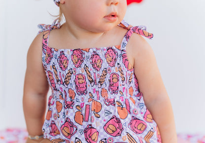 RULE THE SCHOOL SMOCKED BUBBLE ROMPER