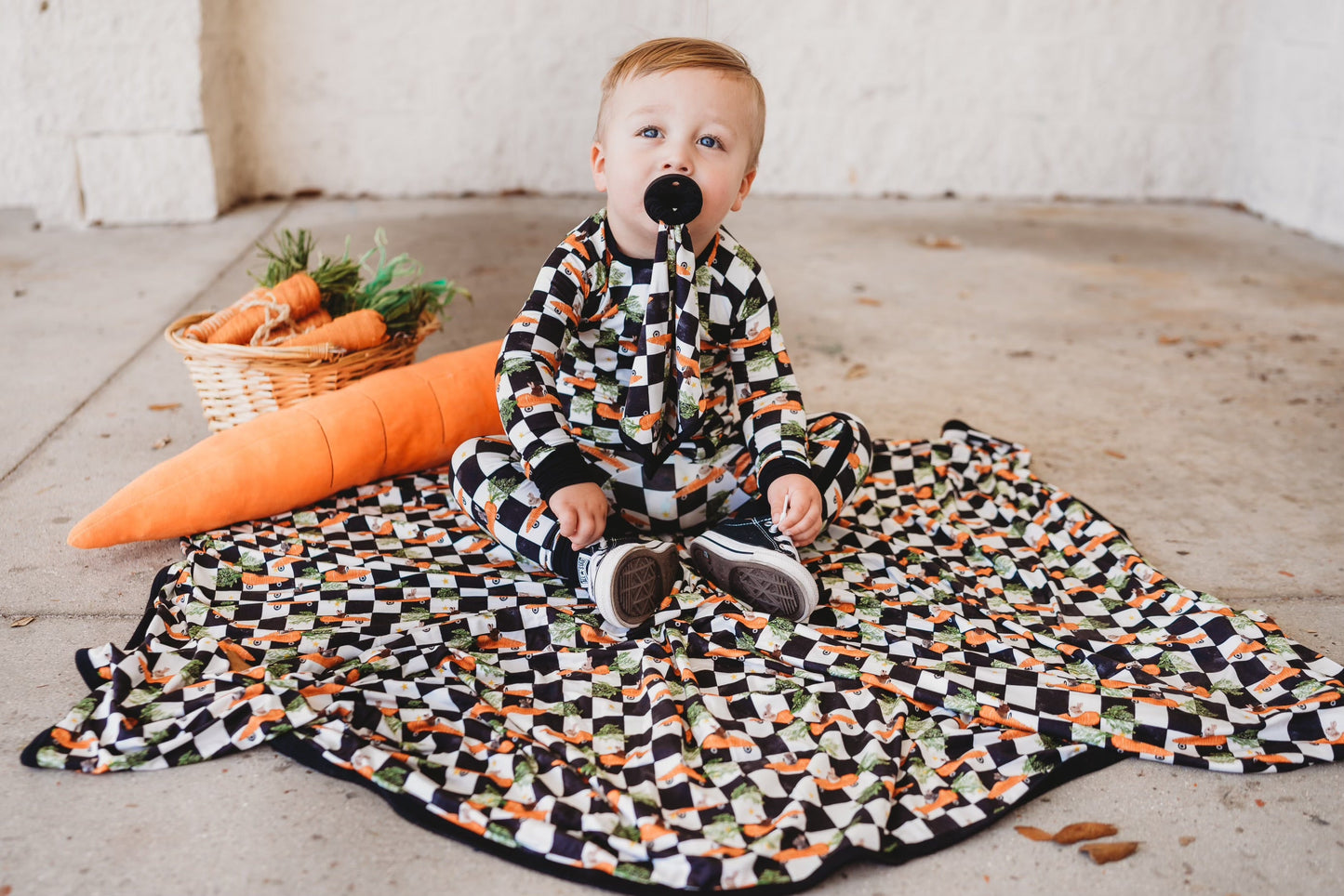 RACING CARROT CHECKERS DREAM ROMPER