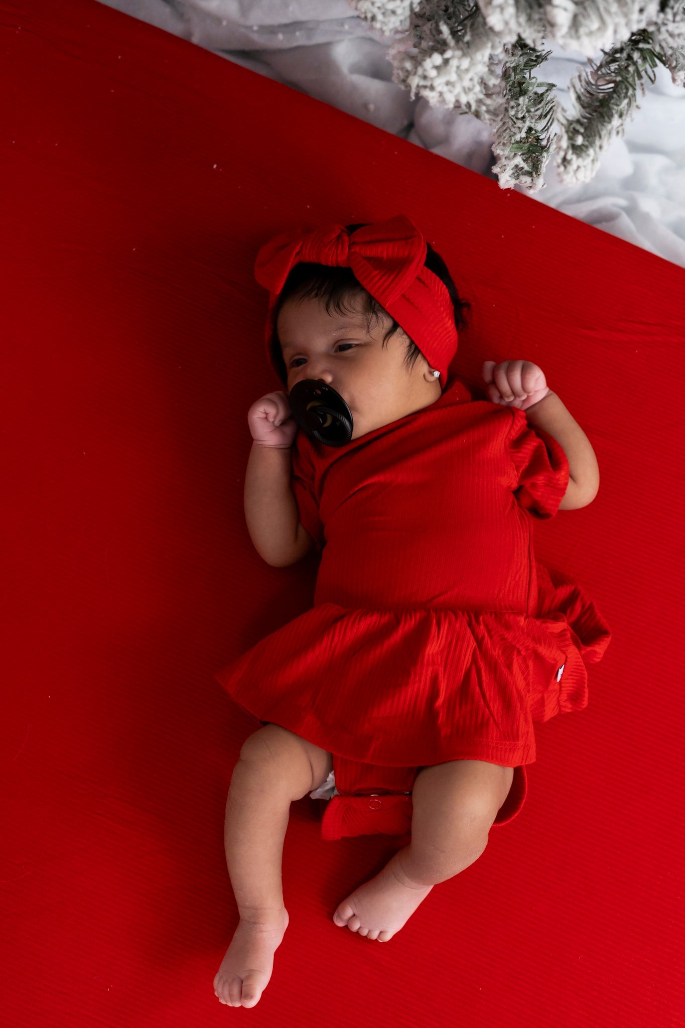 RED RIB DREAM BODYSUIT DRESS