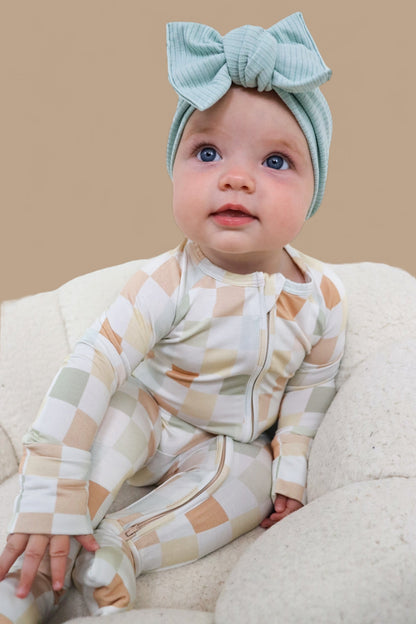 MUTED CHECKERS DREAM ROMPER