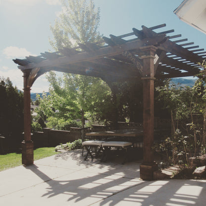 Outdoor Pacific Redwood Double Beam Premium Pergola