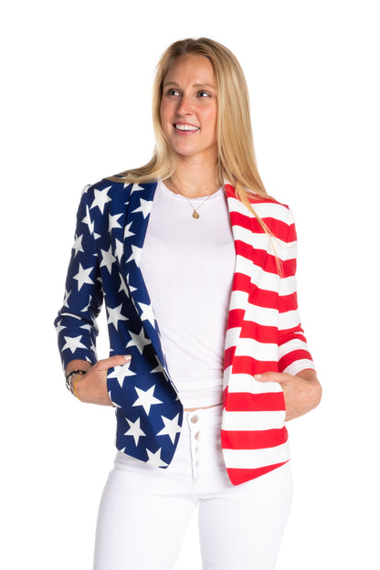 The Martha J | Women's American Flag Blazer