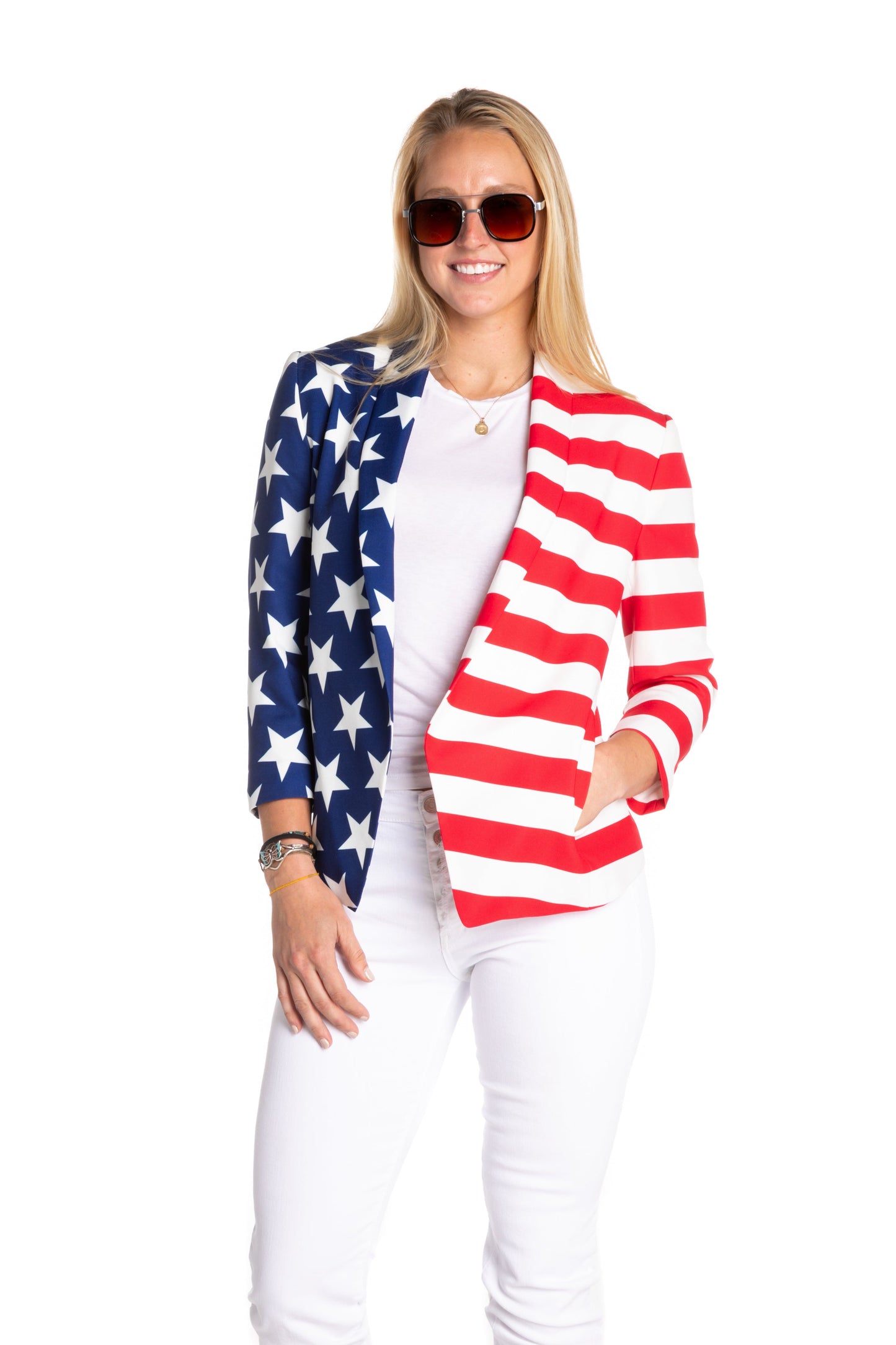 The Martha J | Women's American Flag Blazer