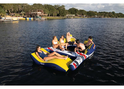 6-7 Person Giant Party Raft with Detachable Ultra-Cushioned Comfort Lounge - 130in x 93in